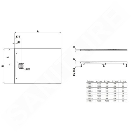 Laufen Pro - Receveur de douche 1200x700 mm, anthracite H2129510780001