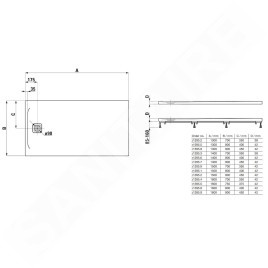 Laufen Pro - Receveur de douche 1300 x 800 mm, blanc H2129520000001