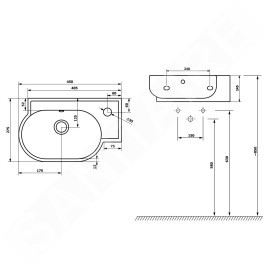 Sapho Small - Lavabo Yumo 450x280 mm, blanc 3045