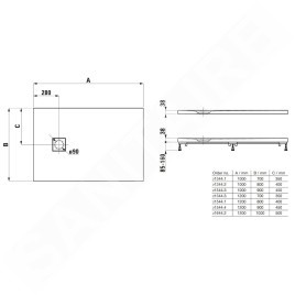 Laufen Solutions - Receveur de douche 1000x900 mm, blanc H2154430000001