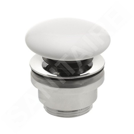 Sapho Accessoires - Bonde refermable pour lavabo sans trop-plein, bouchon en céramique, blanc WEH060