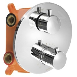 Sapho Rhapsody - Mitigeur thermostatique à encastrer, 2 sorties, avec corps d’encastrement, chrome RH399