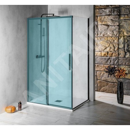 Polysan Altis Line - Paroi solide Black, 800 cm, noir mat/verre clair AL5912B