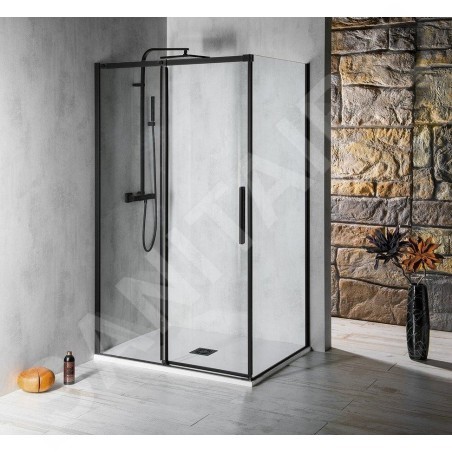 Polysan Altis Line - Paroi solide Black, 800 cm, noir mat/verre clair AL5912B