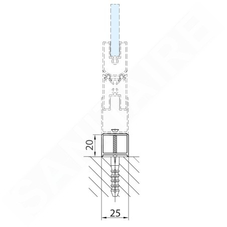 Polysan Zoom Line - Profil d’élargissement 20 mm, hauteur 1900 mm, pour profil pivotant mural, chrome ZL920