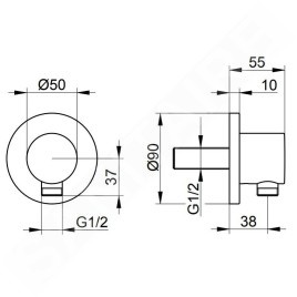 Keuco IXMO - Coude de raccordement, aluminium 59547170001