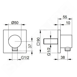 Keuco IXMO - Coude de raccordement, chrome 59547010002