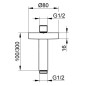 Keuco Elegance - Bras de douche au plafond, longueur de 300 mm, aluminium 51689170300