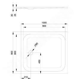Bette Ultra - Receveur de douche 1000x900 mm, BetteGlaze Plus, blanc 1660-000PLUS