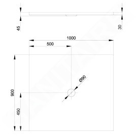Bette Floor - Receveur de douche 1000x900 mm, Anti-Slip Pro, blanc 1661-000AE