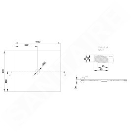 Bette Floor - Receveur de douche 1000x900 mm, avec support, BetteGlaze Plus, blanc 1661-000PLUS,T1