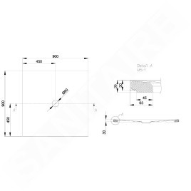 Bette Floor - Receveur de douche 900x900 mm, avec support, Anti-Slip Pro, blanc 5931-000AE,T1