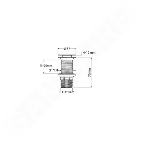 Sapho Dalma - Vidage de lavabo refermable Click-Clack 1 1/4, carrara MM717