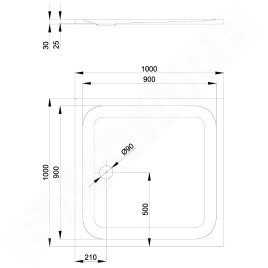Bette Ultra - Receveur de douche 1000x1000 mm, Anti-Slip Pro, blanc 5940-000AE