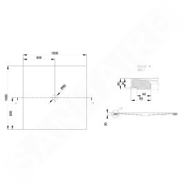 Bette Floor - Receveur de douche 1000x1000 mm, avec support, BetteGlaze Plus, blanc 5941-000PLUS,T1