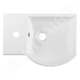 Sapho Small - Lave-mains Litos 450x320 mm, avec un trou pour mitigeur à gauche, avec trop-plein, blanc 4779