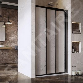 Ravak Supernova - Porte de douche en trois parties ASDP3-100, 970-1010 mm, noir/Pearl 00VA03R211