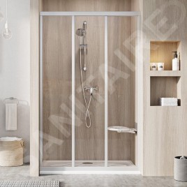 Ravak Supernova - Porte de douche en trois parties ASDP3-110, 1070-1110 mm, verre satiné/clair 00VD0UR2Z1