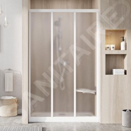 Ravak Supernova - Porte de douche en trois parties ASDP3-120, 1170-1210 mm, blanc/verre Grape 00VG01R2ZG