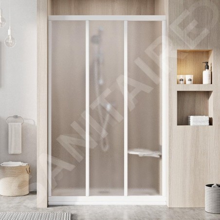 Ravak Supernova - Porte de douche en trois parties ASDP3-130, 1270-1310 mm, blanc/verre Grape 00VJ01R2ZG