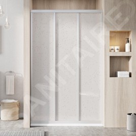 Ravak Supernova - Porte de douche en trois parties ASDP3-130, 1270-1310 mm, satin/Pearl 00VJ0UR211