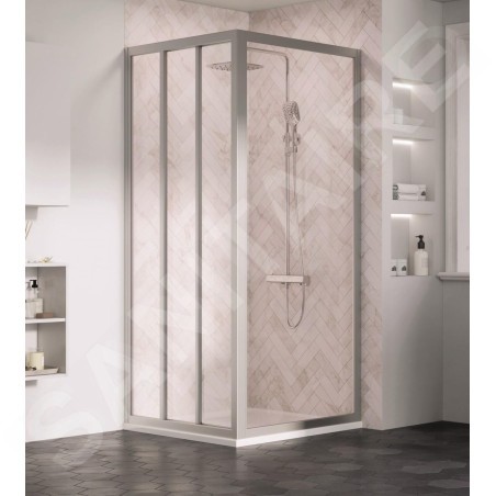 Ravak Supernova - Porte de douche en trois parties ASDP3-130, 1270-1310 mm, verre satiné/clair 00VJ0UR2Z1