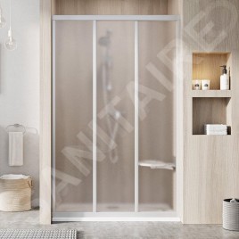 Ravak Supernova - Porte de douche en trois parties ASDP3-130, 1270-1310 mm, satiné/verre Grape 00VJ0UR2ZG