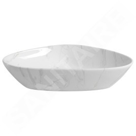 Sapho Dalma - Vasque à poser, 585x390 mm, sans trou pour robinetterie, sans trop-plein, Carrare MM217