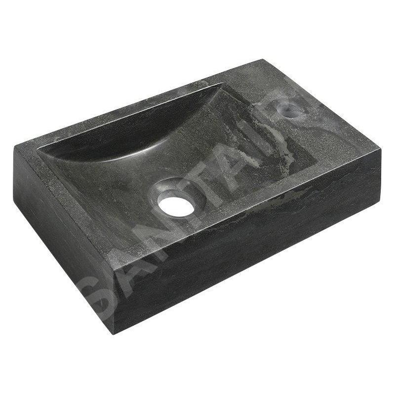 Sapho Blok - Lave-mains 400x220 mm, avec 1 trou à droite, sans trop-plein, anthracite 2401-28