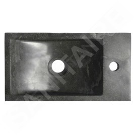 Sapho Blok - Lave-mains 400x220 mm, avec 1 trou à droite, sans trop-plein, anthracite 2401-28