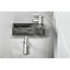 Sapho Blok - Lave-mains 400x220 mm, avec 1 trou à droite, sans trop-plein, anthracite 2401-28