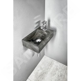 Sapho Blok - Lave-mains 400x220 mm, avec 1 trou à droite, sans trop-plein, anthracite 2401-28