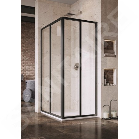 Ravak Supernova - Porte de douche SRV2-100 S, 970-990 mm, noir/verre clair 14VA03O2Z1