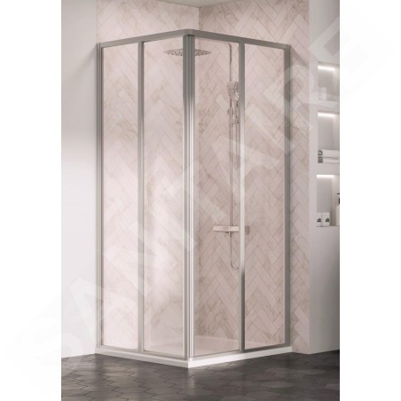 Ravak Supernova - Porte de douche SRV2-100 S, 970-990 mm, satin/verre clair 14VA0UO2Z1