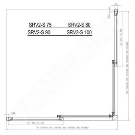 Ravak Supernova - Porte de douche SRV2-100 S, 970-990 mm, satin/verre clair 14VA0UO2Z1