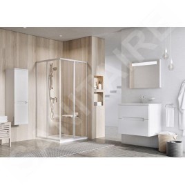 Ravak Supernova - Porte de douche SRV2-100 S, 970-990 mm, satin/verre clair 14VA0UO2Z1