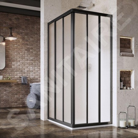 Ravak Supernova - Porte de douche ASRV3-90, 870-890 mm, noir/verre Grape 15V703R2ZG