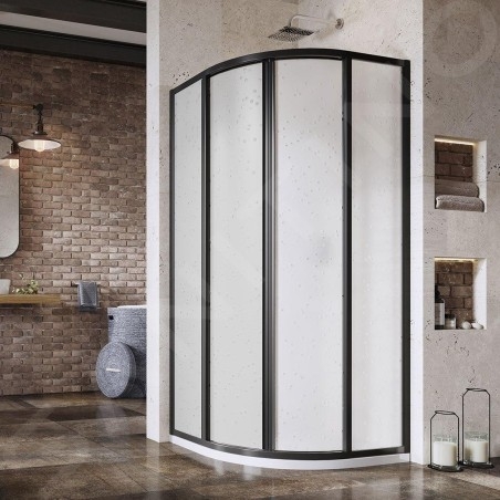 Ravak Supernova - Cabine de douche quart de rond en quatre parties SKCP4-80, 775-795 mm, noir/Pearl 3114O30211