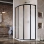 Ravak Supernova - Cabine de douche quart de rond en quatre parties SKCP4-80, 775-795 mm, noir/verre Grape 3114O302ZG