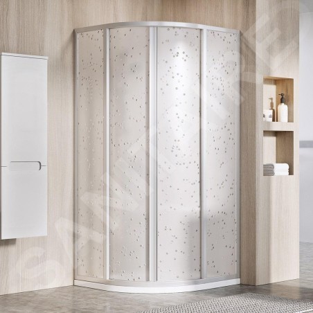 Ravak Supernova - Cabine de douche quart de rond en quatre parties SKCP4-80, 775-795 mm, satiné/Pearl 3114OU0211