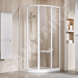 Ravak Supernova - Cabine de douche quart de rond en quatre parties SKCP4-90, 875-895 mm, blanc/verre Grape 3117O102ZG