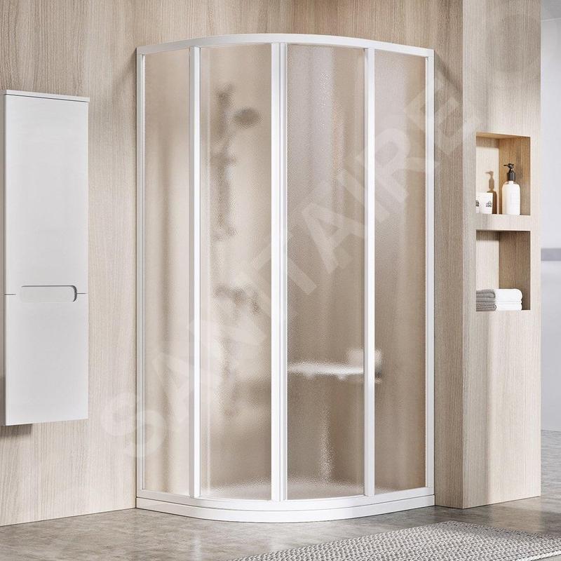 Ravak Supernova - Cabine de douche quart de rond en quatre parties SKCP4-90, 875-895 mm, blanc/verre Grape 3117O102ZG Ravak Supernova - Cabine de douche quart de rond en quatre parties SKCP4-90, 875-895 mm, blanc/verre Grape 3117O102ZG
