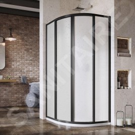 Ravak Supernova - Cabine de douche quart de rond en quatre parties SKCP4-90, 875-895 mm, noir/Pearl 3117O30211