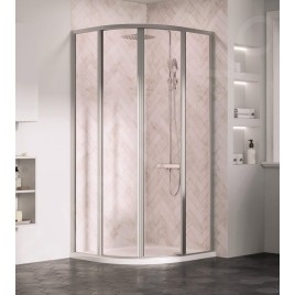 Ravak Supernova - Cabine de douche quart de rond en quatre parties SKCP4-90, 875-895 mm, verre satiné/clair 3117OU02Z1