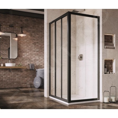 Ravak Supernova - Paroi de douche APSS-75, 720-755 mm, noir/verre Grape 940303R2ZG