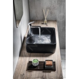 Sapho Balena - Lavabo à poser 480x370 mm, sans trop-plein, trou pour robinet, noir mat BH7013B