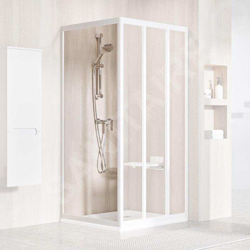 Ravak Supernova - Paroi de douche APSS-80, 770-805 mm, blanc/verre clair 940401R2Z1