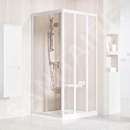 Ravak Supernova - Paroi de douche APSS-80, 770-805 mm, blanc/verre clair 940401R2Z1