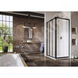 Ravak Supernova - Paroi de douche APSS-80, 770-805 mm, noir/Pearl 940403R211