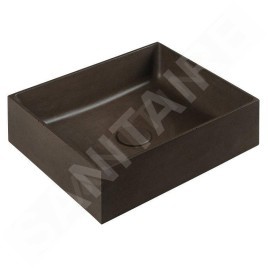 Sapho Formigo - Lavabo à poser 475x365 mm, sans trop-plein, sans trou pour robinet, brun foncé FG014